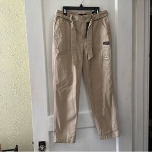 NWT Lee Boho Mid-Rise Slim Ankle Paper Bag Khaki Pants